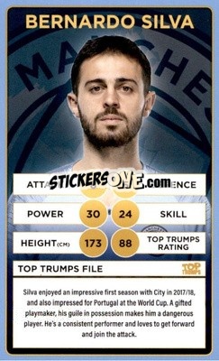 Sticker Bernardo Silva - Manchester City 2018-2019
 n. 5 - Top Trumps