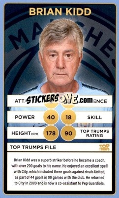 Sticker Brian Kidd - Manchester City 2018-2019
 n. 7 - Top Trumps