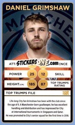 Cromo Daniel Grimshaw - Manchester City 2018-2019
 n. 9 - Top Trumps