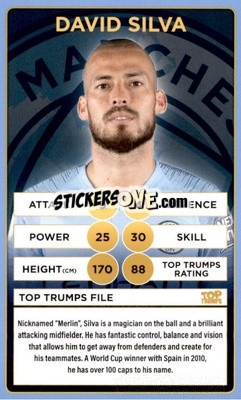 Sticker David Silva - Manchester City 2018-2019
 n. 11 - Top Trumps
