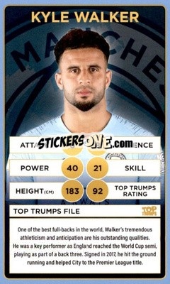 Sticker Kyle Walker - Manchester City 2018-2019
 n. 20 - Top Trumps