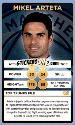 Sticker Mikel Arteta - Manchester City 2018-2019
 n. 22 - Top Trumps