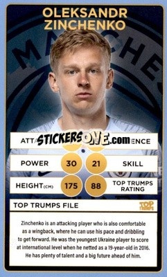 Sticker Oleksandr Zinchenko - Manchester City 2018-2019
 n. 24 - Top Trumps