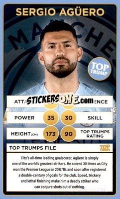 Sticker Sergio Aguero - Manchester City 2018-2019
 - Top Trumps