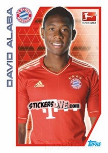 Sticker David Alaba - German Football Bundesliga 2012-2013 n. 234 - Topps