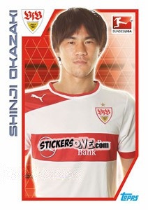 Cromo Shinji Okazaki - German Football Bundesliga 2012-2013 - Topps