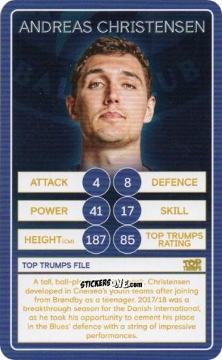 Sticker Andreas Christensen - Chelsea 2019-2020
 n. 2 - Top Trumps