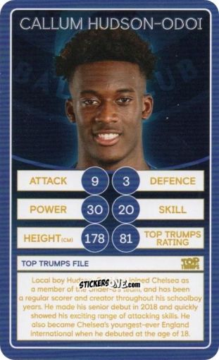 Sticker Callum Hudson-Odoi - Chelsea 2019-2020
 n. 4 - Top Trumps