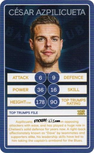 Sticker César Azpilicueta - Chelsea 2019-2020
 n. 5 - Top Trumps