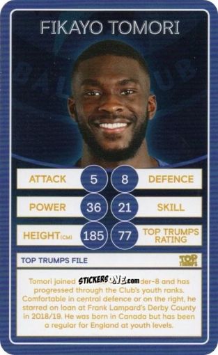 Cromo Fikayo Tomori - Chelsea 2019-2020
 n. 8 - Top Trumps