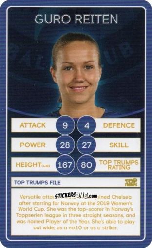 Sticker Guro Reiten - Chelsea 2019-2020
 n. 27 - Top Trumps