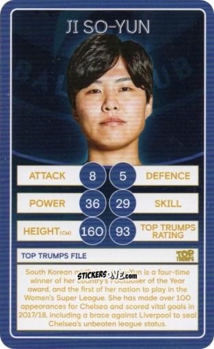 Sticker Ji So-Yun - Chelsea 2019-2020
 n. 28 - Top Trumps