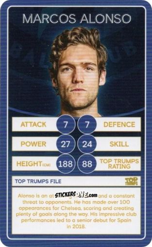 Cromo Marcos Alonso - Chelsea 2019-2020
 n. 12 - Top Trumps