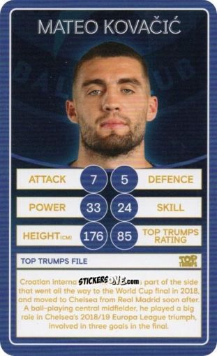 Cromo Mateo Kovačić - Chelsea 2019-2020
 n. 14 - Top Trumps