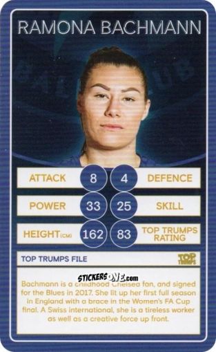 Sticker Ramona Bachmann - Chelsea 2019-2020
 n. 31 - Top Trumps