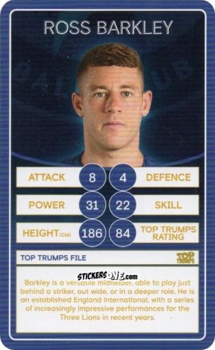 Sticker Ross Barkley - Chelsea 2019-2020
 n. 20 - Top Trumps