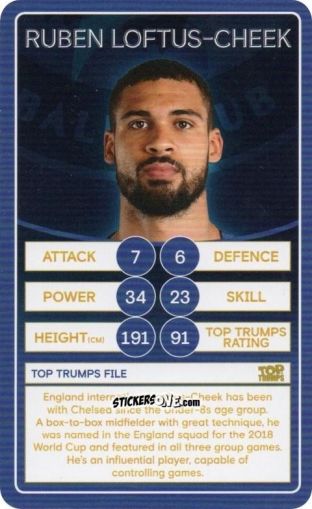 Cromo Ruben Loftus-Cheek - Chelsea 2019-2020
 n. 21 - Top Trumps