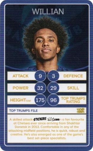 Cromo Willian - Chelsea 2019-2020
 n. 23 - Top Trumps