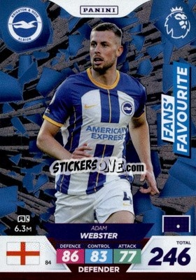Sticker Adam Webster - English Premier League 2022-2023. Adrenalyn XL Plus
 n. 84 - Panini