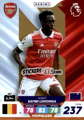 Figurina Albert Sambi Lokonga - English Premier League 2022-2023. Adrenalyn XL Plus
 - Panini