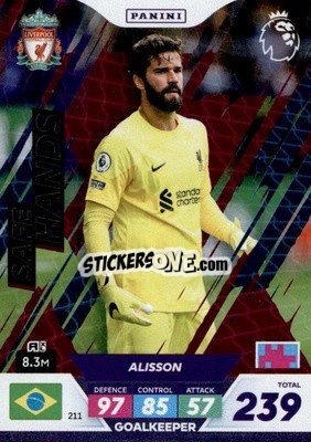Sticker Alisson Becker - English Premier League 2022-2023. Adrenalyn XL Plus
 n. 211 - Panini