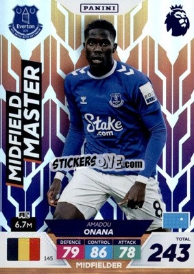 Sticker Amadou Onana - English Premier League 2022-2023. Adrenalyn XL Plus
 n. 145 - Panini