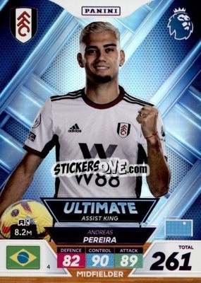 Sticker Andreas Pereira - English Premier League 2022-2023. Adrenalyn XL Plus
 n. 4 - Panini