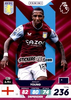 Sticker Ashley Young - English Premier League 2022-2023. Adrenalyn XL Plus
 n. 53 - Panini