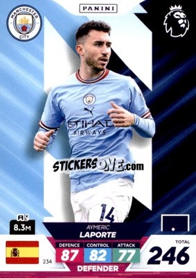 Sticker Aymeric Laporte - English Premier League 2022-2023. Adrenalyn XL Plus
 n. 234 - Panini