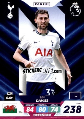 Sticker Ben Davies - English Premier League 2022-2023. Adrenalyn XL Plus
 n. 324 - Panini