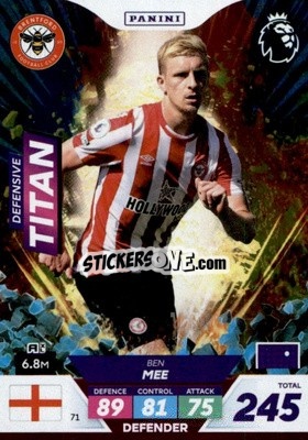 Sticker Ben Mee - English Premier League 2022-2023. Adrenalyn XL Plus
 n. 71 - Panini