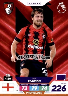 Sticker Ben Pearson - English Premier League 2022-2023. Adrenalyn XL Plus
 - Panini