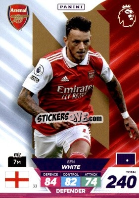 Sticker Ben White - English Premier League 2022-2023. Adrenalyn XL Plus
 n. 33 - Panini