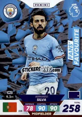 Sticker Bernardo Silva - English Premier League 2022-2023. Adrenalyn XL Plus
 n. 228 - Panini