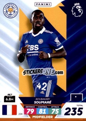 Sticker Boubakary Soumaré - English Premier League 2022-2023. Adrenalyn XL Plus
 n. 204 - Panini