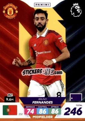Sticker Bruno Fernandes - English Premier League 2022-2023. Adrenalyn XL Plus
 n. 252 - Panini