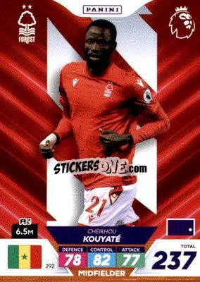 Sticker Cheikhou Kouyaté - English Premier League 2022-2023. Adrenalyn XL Plus
 n. 292 - Panini