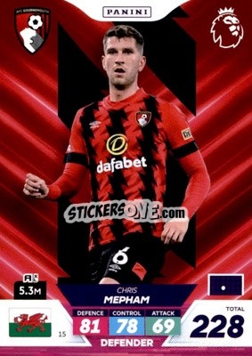 Sticker Chris Mepham - English Premier League 2022-2023. Adrenalyn XL Plus
 n. 15 - Panini