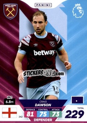 Sticker Craig Dawson - English Premier League 2022-2023. Adrenalyn XL Plus
 n. 342 - Panini