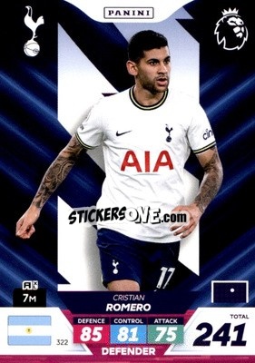 Sticker Cristian Romero - English Premier League 2022-2023. Adrenalyn XL Plus
 n. 322 - Panini