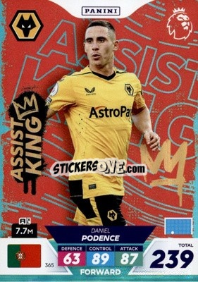 Sticker Daniel Podence - English Premier League 2022-2023. Adrenalyn XL Plus
 n. 365 - Panini