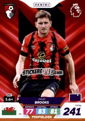 Sticker David Brooks - English Premier League 2022-2023. Adrenalyn XL Plus
 n. 20 - Panini