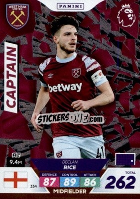 Sticker Declan Rice - English Premier League 2022-2023. Adrenalyn XL Plus
 n. 334 - Panini