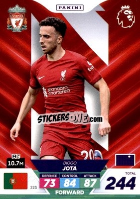 Sticker Diogo Jota - English Premier League 2022-2023. Adrenalyn XL Plus
 n. 223 - Panini