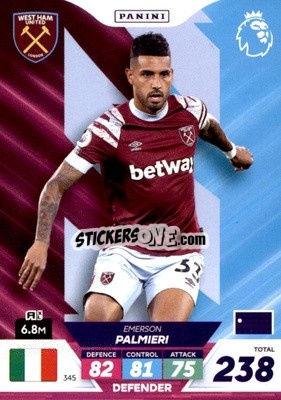 Sticker Emerson Palmieri - English Premier League 2022-2023. Adrenalyn XL Plus
 n. 345 - Panini