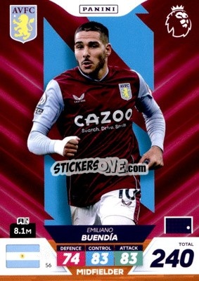 Figurina Emiliano Buendía - English Premier League 2022-2023. Adrenalyn XL Plus
 - Panini