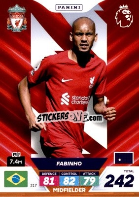 Sticker Fabinho - English Premier League 2022-2023. Adrenalyn XL Plus
 n. 217 - Panini