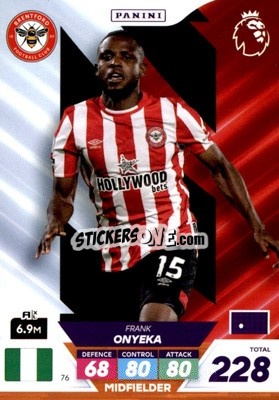 Figurina Frank Onyeka - English Premier League 2022-2023. Adrenalyn XL Plus
 n. 76 - Panini