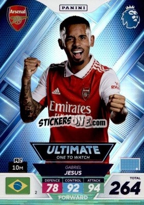 Sticker Gabriel Jesus - English Premier League 2022-2023. Adrenalyn XL Plus
 n. 2 - Panini