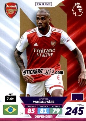 Sticker Gabriel Magalhães - English Premier League 2022-2023. Adrenalyn XL Plus
 n. 34 - Panini
